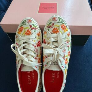 Kate Spade Tennison Canvas Sneakers Rooftop Graden Size 5.5 Brand New